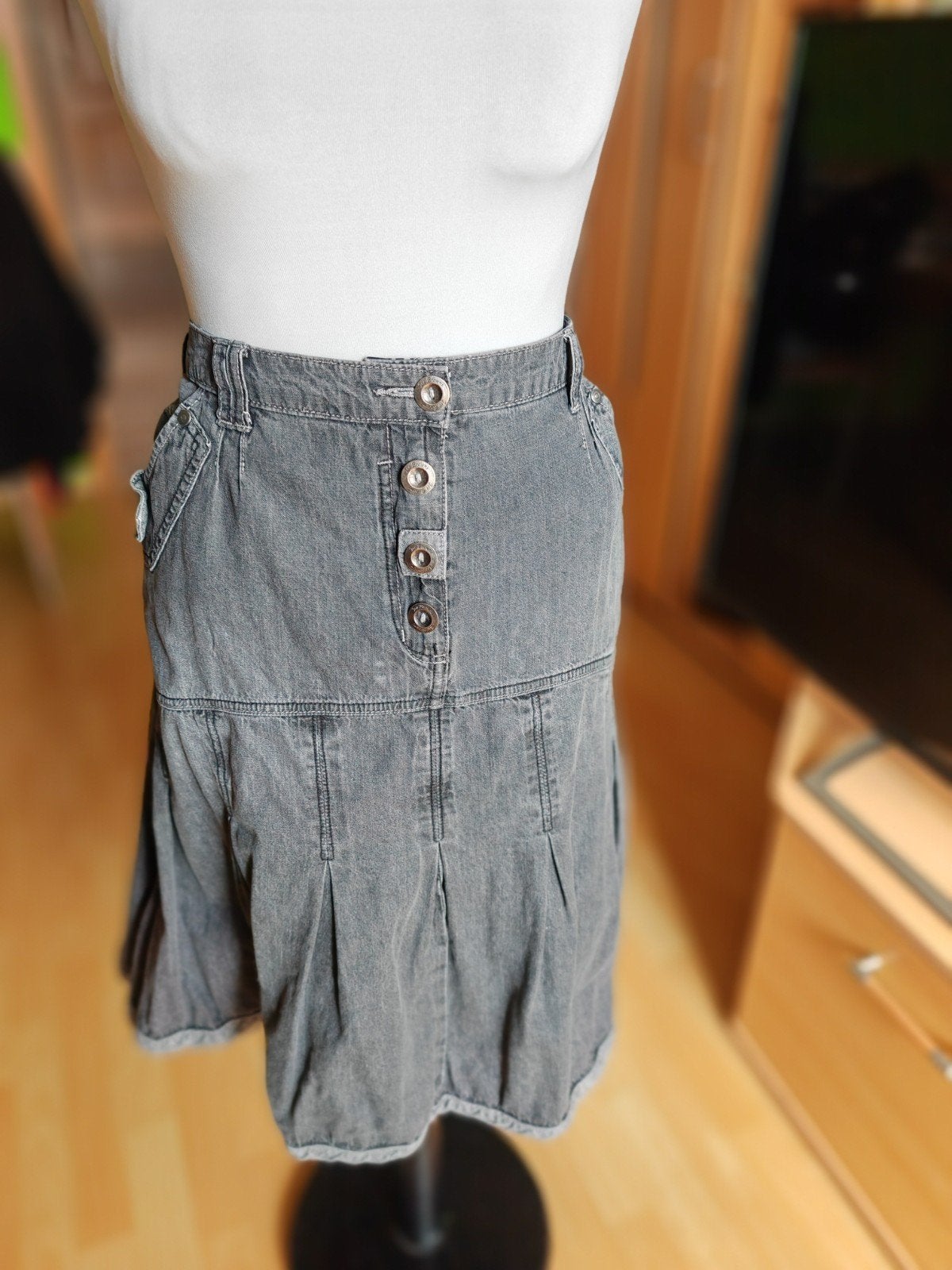 Sheego by Joe Browns – Prachtige jeansrok in maat 52 (Plus S, Zwart, Ophalen of Verzenden, Zo goed als nieuw, Onder de knie