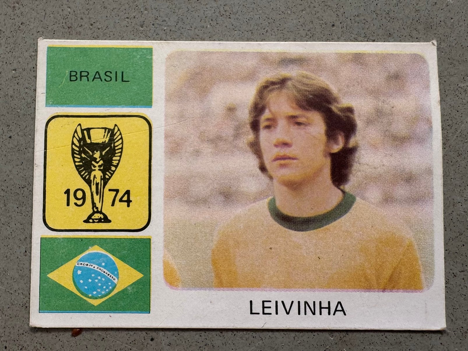 Monty Gum WK 74 Cup Football 1974 - Leivinha Brasil, Ophalen of Verzenden, Zo goed als nieuw, Buitenlandse clubs, Poster, Plaatje of Sticker