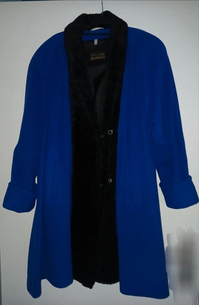 Wool & cashmere kobalt blauw oversized mantel 36 jas trench, Zo goed als nieuw, Maat 36 (S), Wool & cashmere, Verzenden