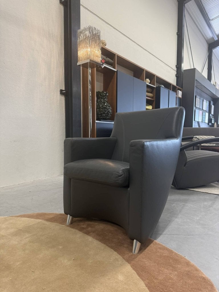 Leolux Dolcinea Fauteuil +3 Grijs leer Design Stoel