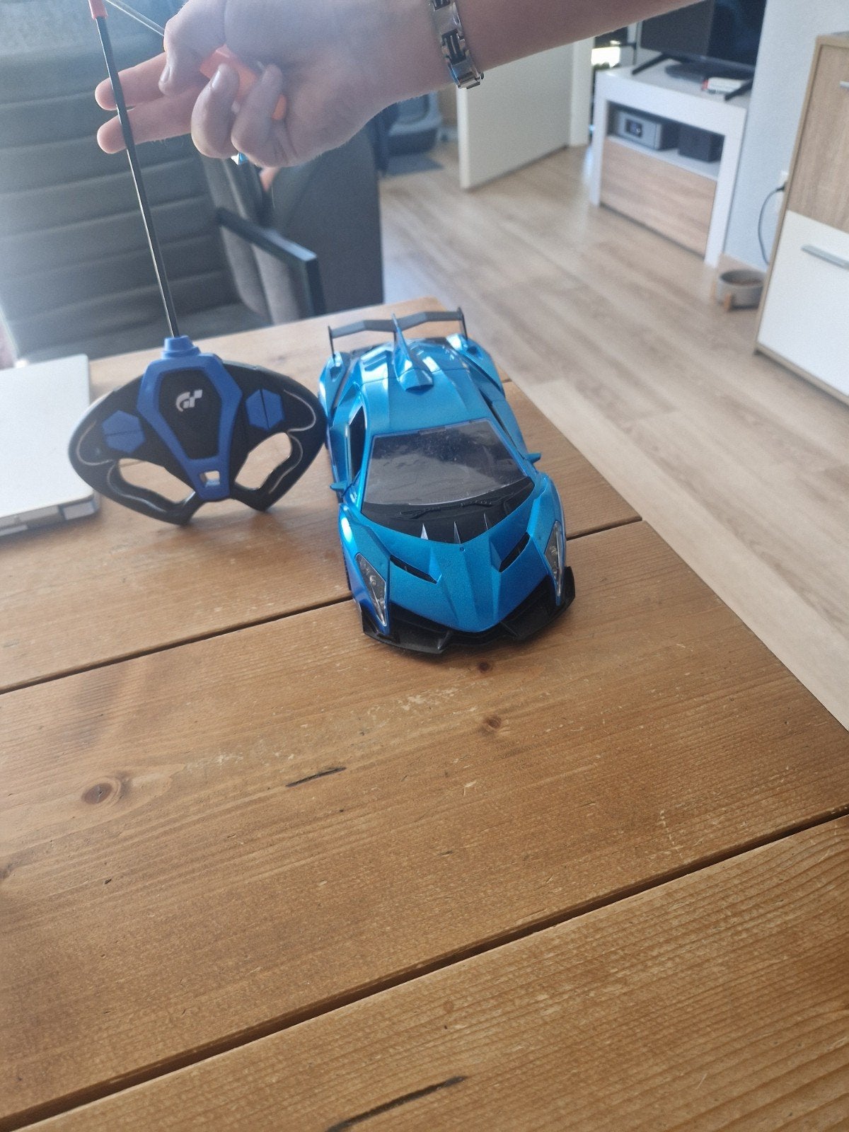 Blauwe RC Auto met Afstandsbediening, Overige merken, Auto, 1:32 tot 1:50, Ophalen of Verzenden