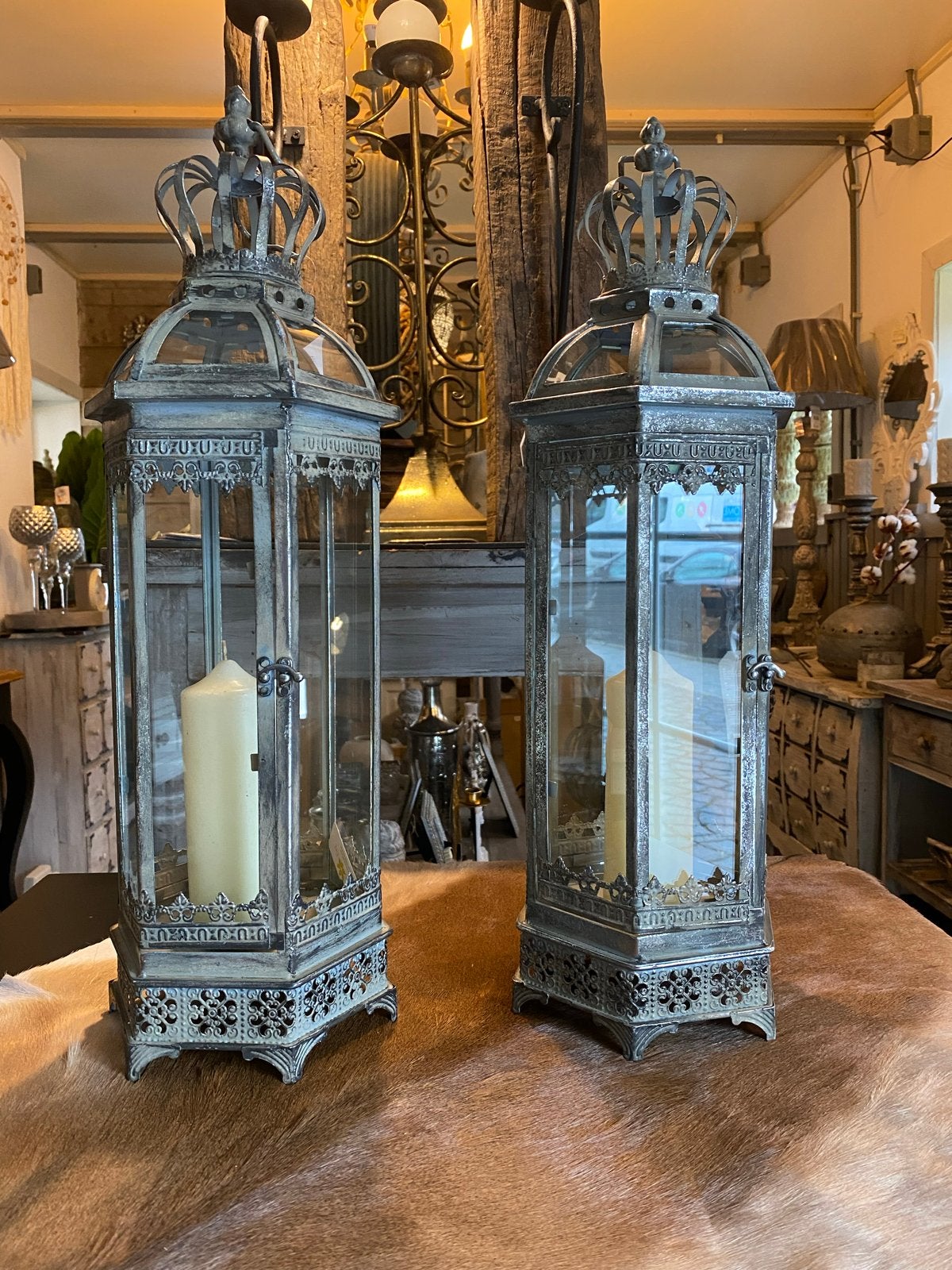 Luxe metalen windlichten van Clayre & Eef - Nieuw, Ophalen, Nieuw, Klassiek, Metaal