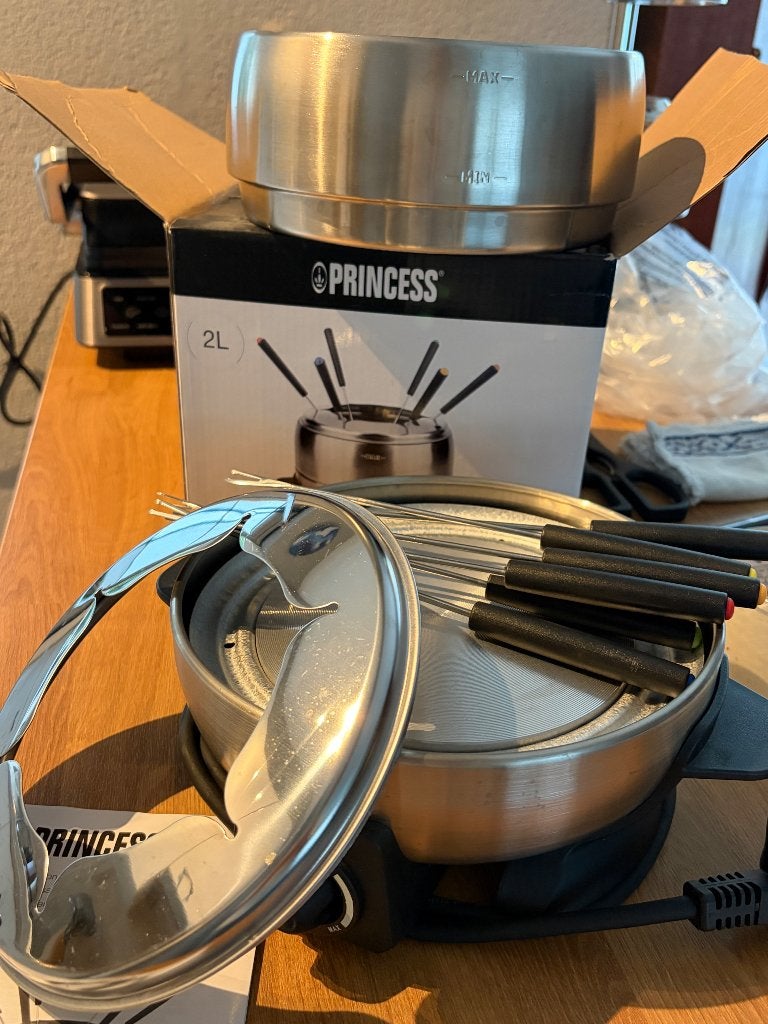 Princess elektrische fonduepan, Witgoed en Apparatuur, Ophalen of Verzenden, Zo goed als nieuw, Elektrisch, Fonduepan