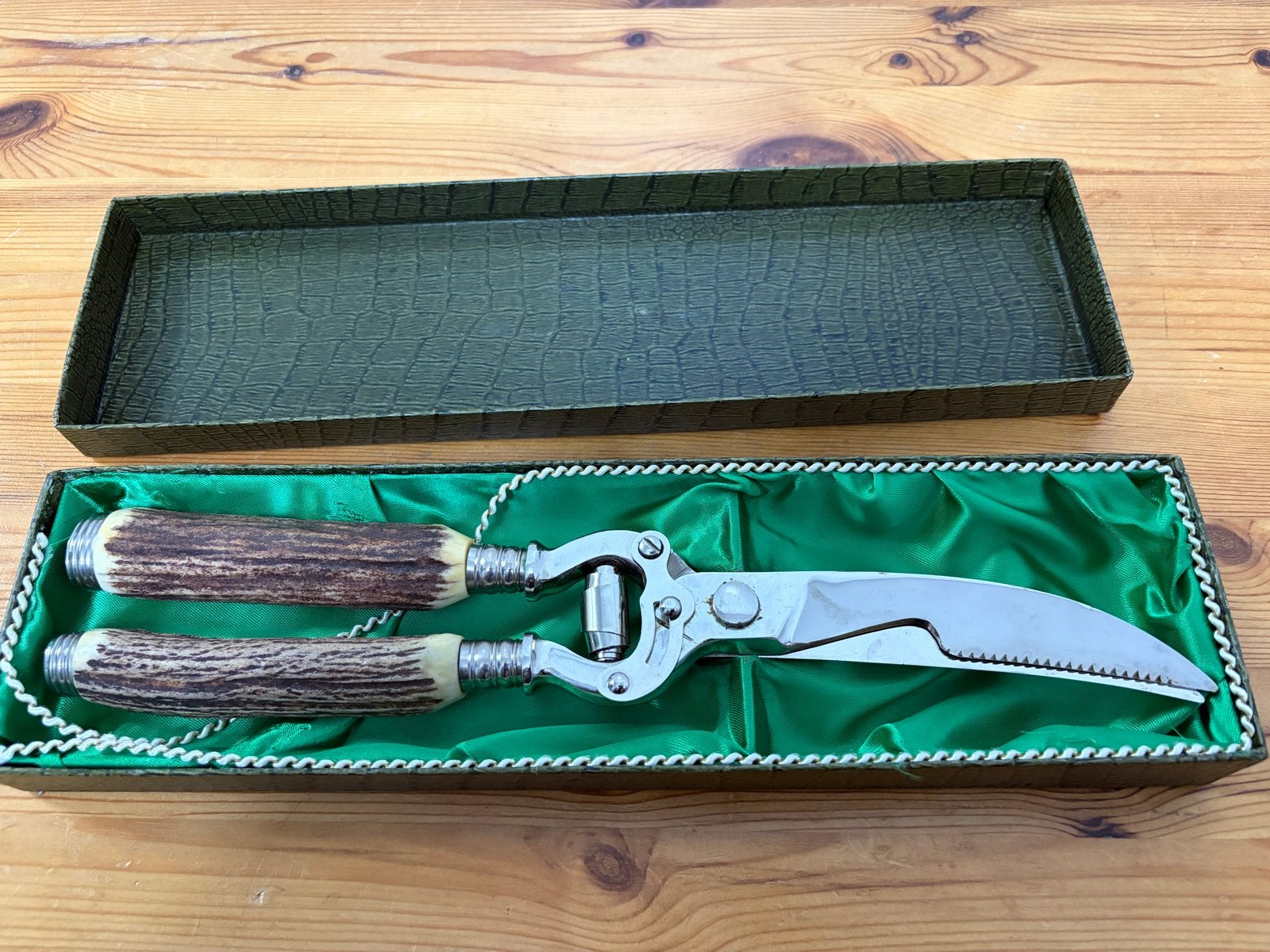 Vintage Gevogelte Schaar Baron Solingen met Hertenhoorn Hand, Ophalen of Verzenden