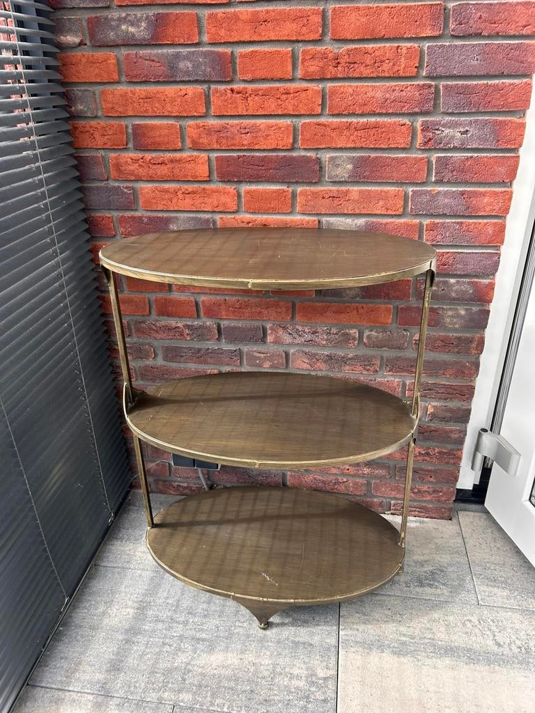 ovale sitetable messing, Huis en Inrichting, Tafels | Bijzettafels, Zo goed als nieuw, Ovaal, 60 cm of meer, 75 cm of meer, Ophalen