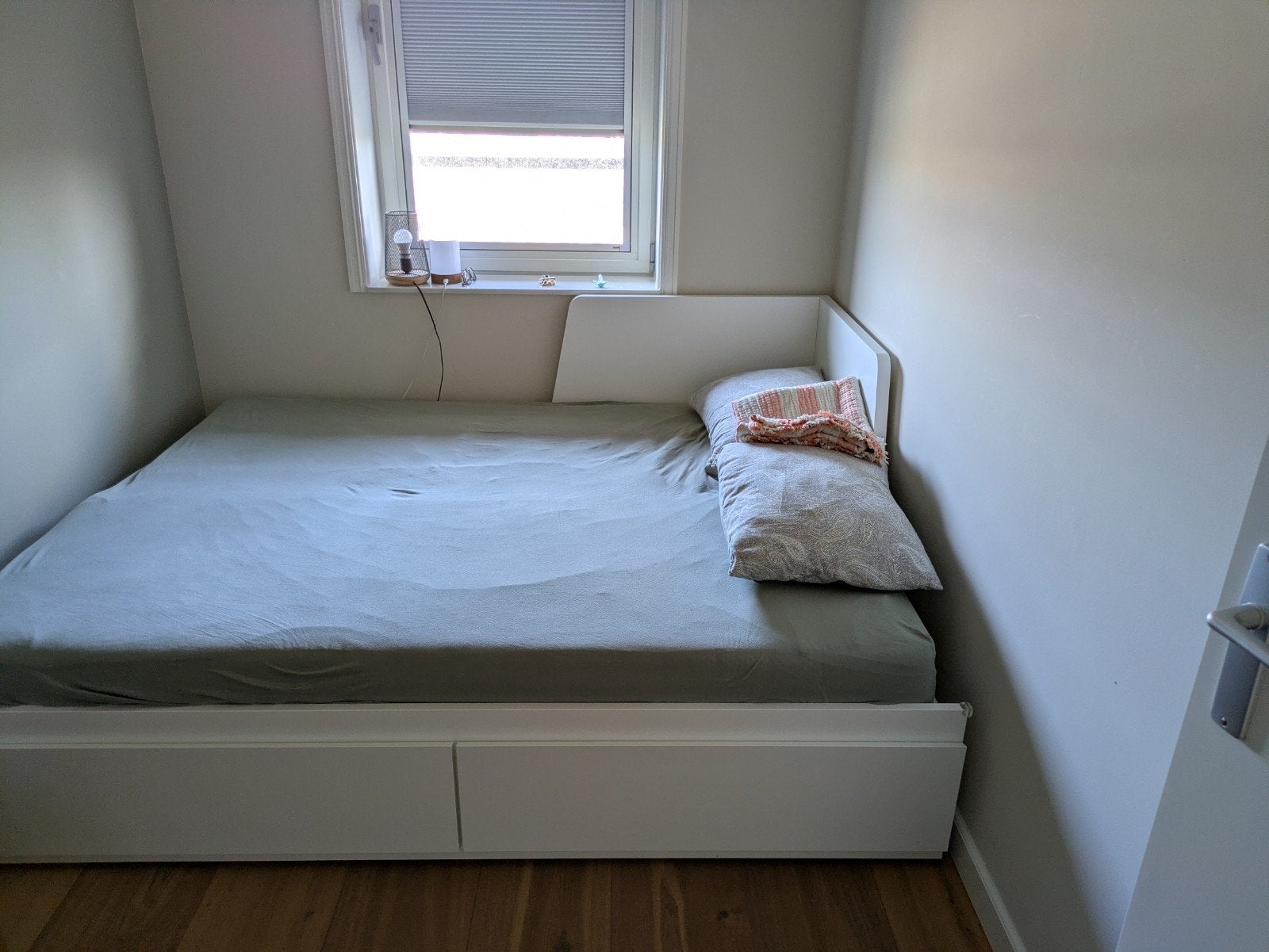IKEA Brimnes bed met lades - 80/160x200 cm, Gebruikt, Wit, Tweepersoons, Ophalen of Verzenden