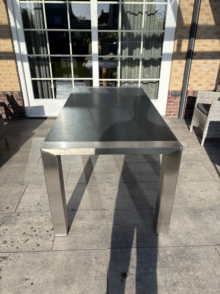 Tuintafel, Tuin en Terras, Ophalen, Gebruikt, Rechthoekig, Rvs