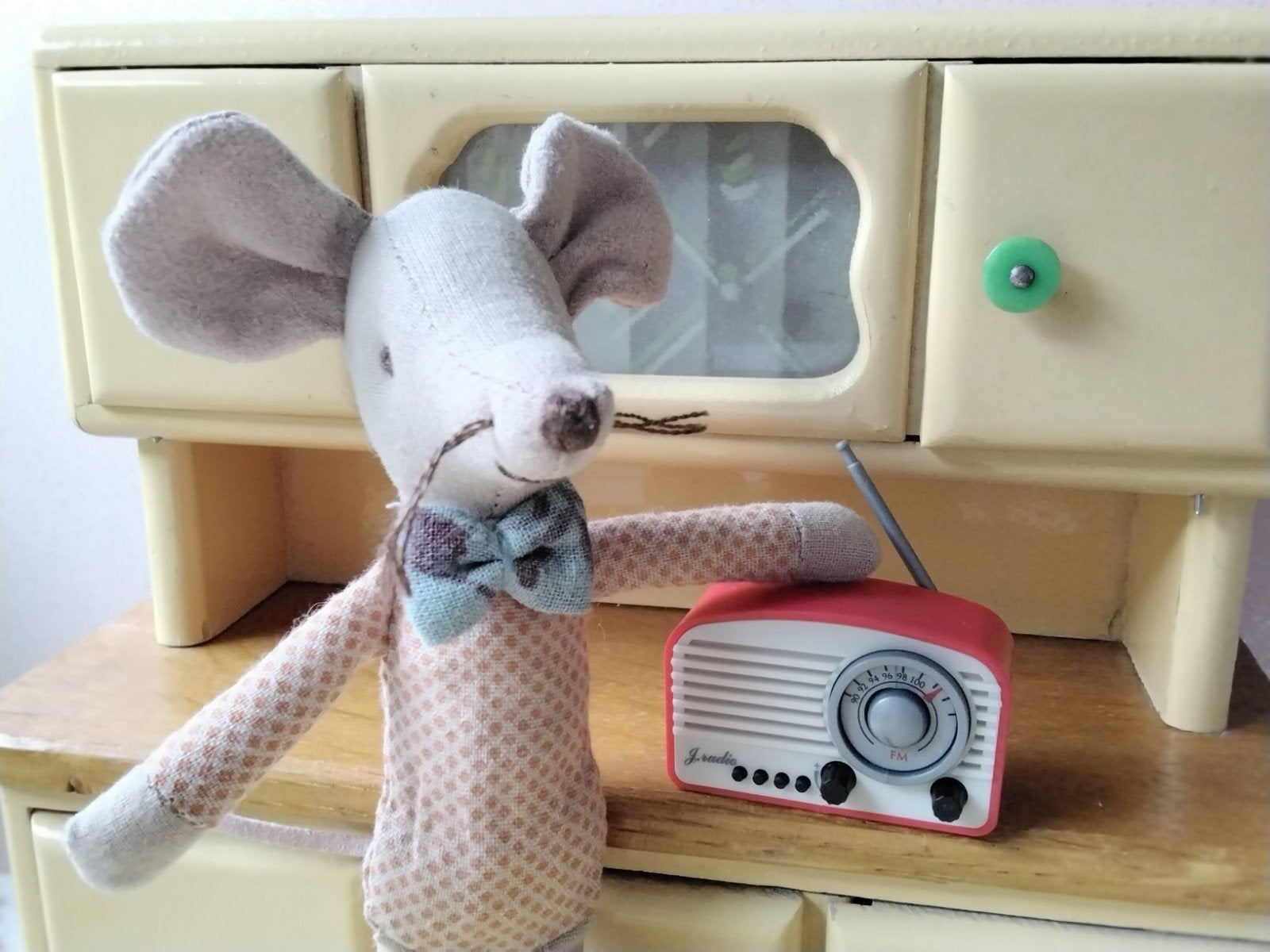 Vintage stijl radio poppenhuis muizenhuis, Verzenden, Nieuw, Gebruiksvoorwerp