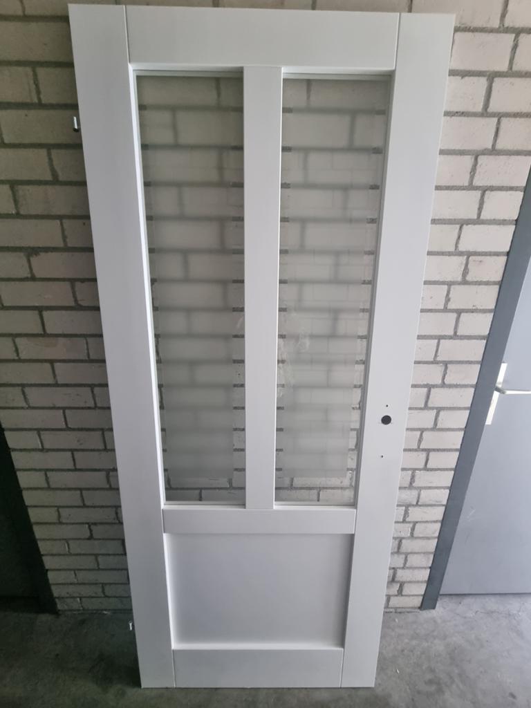 Opdekdeur met glas - 201.5x83 cm, Ophalen, Gebruikt, 80 tot 100 cm, Binnendeur