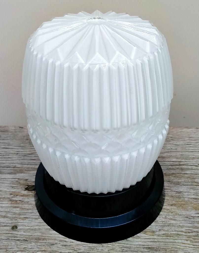 Antiek Glazen Jugendstil Thabur Lamp Bollamp Plafondlamp, Ophalen of Verzenden, Zo goed als nieuw, Glas, Antiek / Art Deco / Jugendstil / Thabur / Haags design