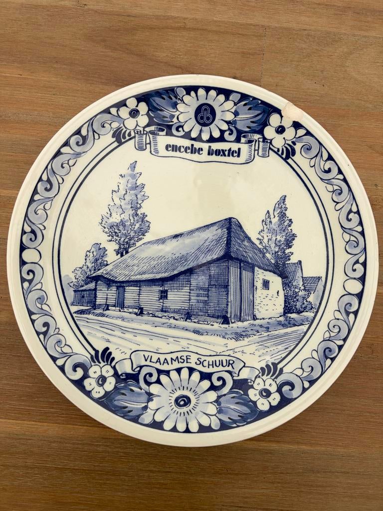 Delfts Schoonhoven Holland Keramiek Bord - Vlaamse Schuur, Ophalen
