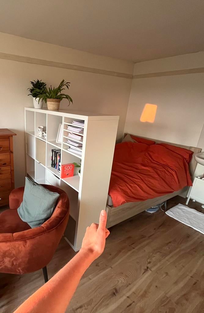 Bed 140x200cm met kwaliteit lattenbodem en matras, Ophalen, Tweepersoons, 140 cm, Zo goed als nieuw