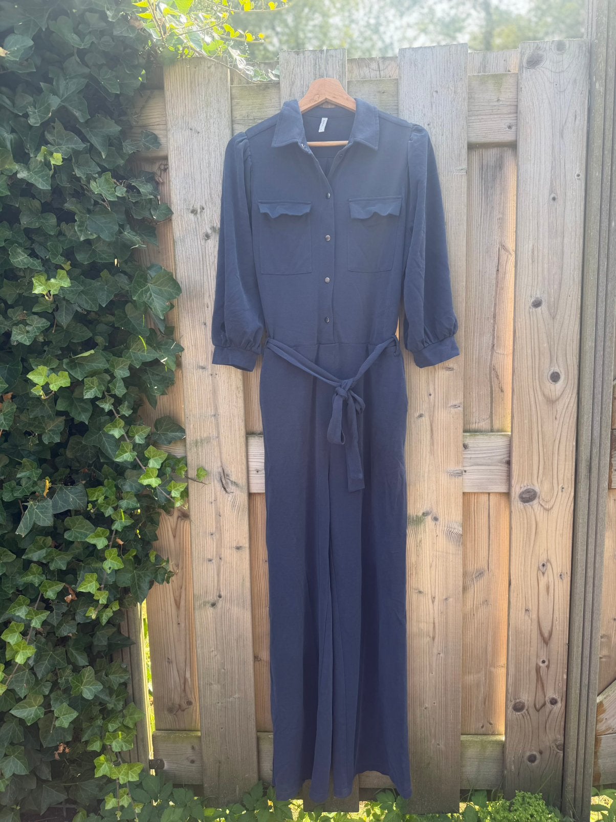 Summum donkerblauwe jumpsuit – maat L, Kleding | Dames, Ophalen of Verzenden, Zo goed als nieuw, Maat 38/40 (M), Blauw