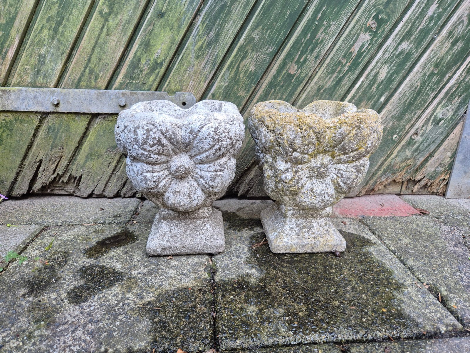 Bloemen  betonnen/stenen potten, Ophalen of Verzenden