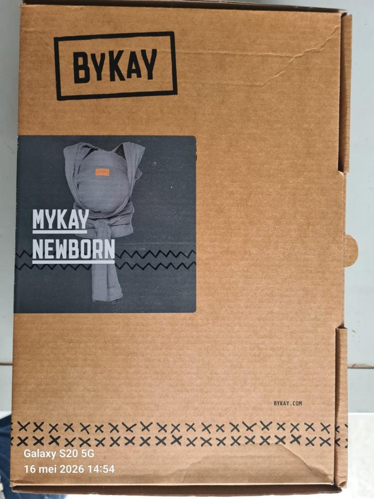 BYKAY Mykay Newborn Draagdoek - Grijs, Kinderen en Baby's, Babydragers en Draagdoeken, Overige merken, Draagdoek, Ophalen of Verzenden