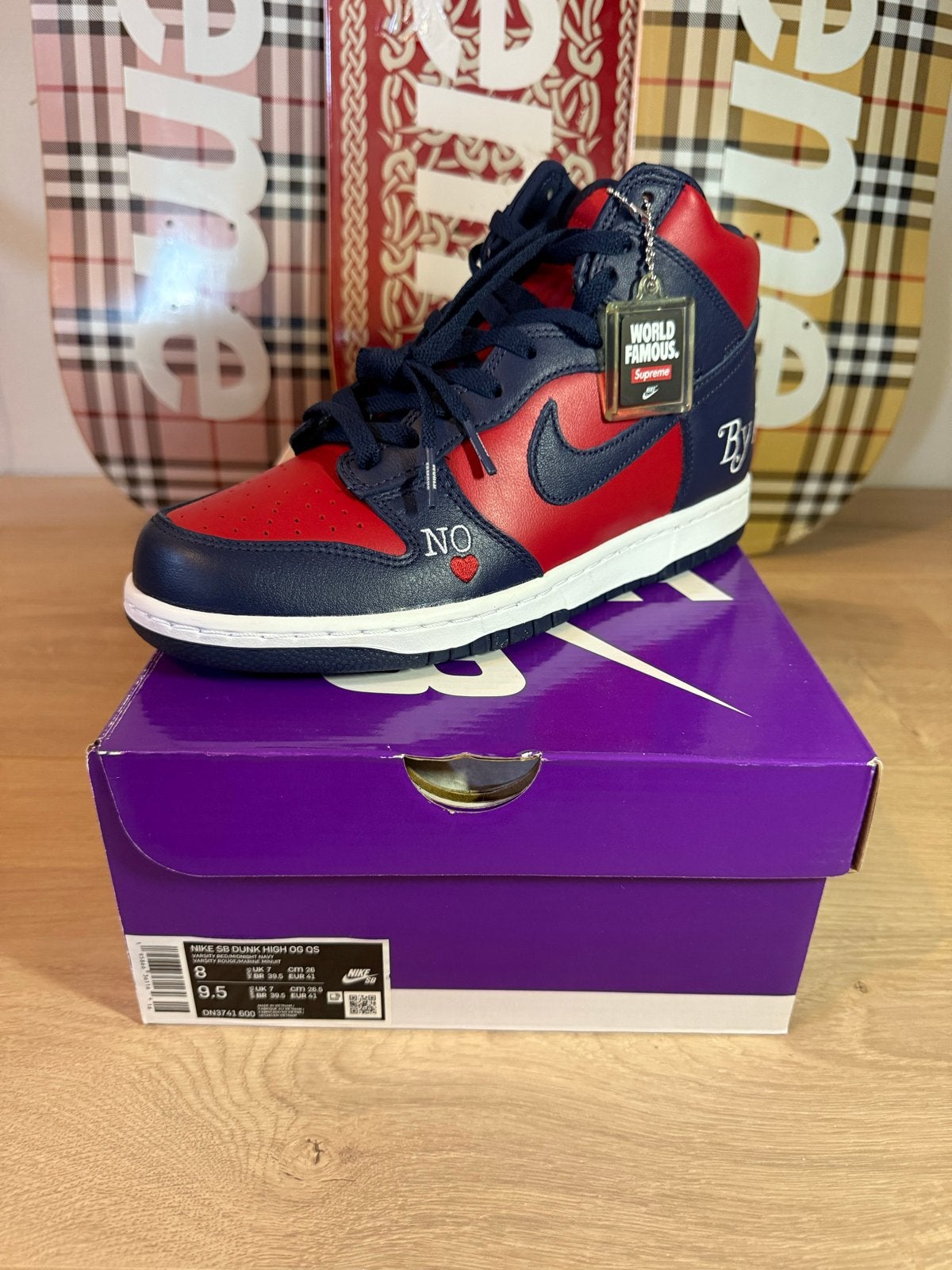 Nike SB Dunk High OG x Supreme “Navy”, Ophalen of Verzenden, Nieuw, Blauw, Sneakers of Gympen