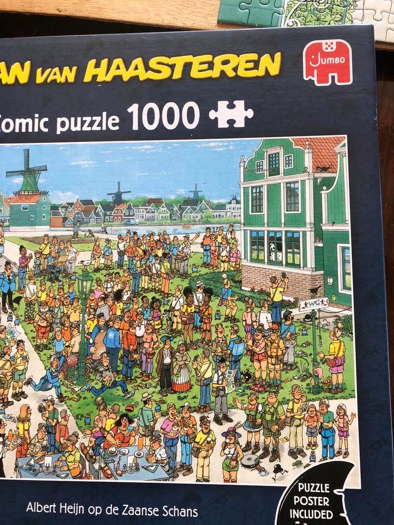 Jan van Haasteren 1000 Zaanse Schans, Hobby en Vrije tijd, Ophalen, 500 t/m 1500 stukjes, Zo goed als nieuw
