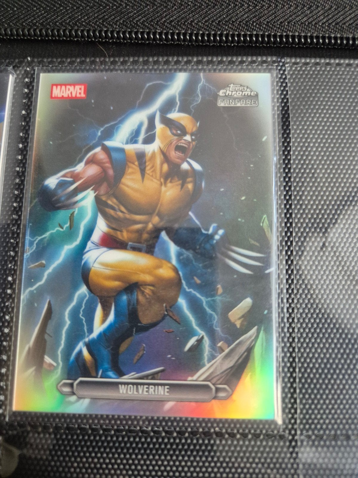 Marvel Topps Chrome Fanfare Wolverine kaart, Ophalen, Zo goed als nieuw, Losse kaart, Foil
