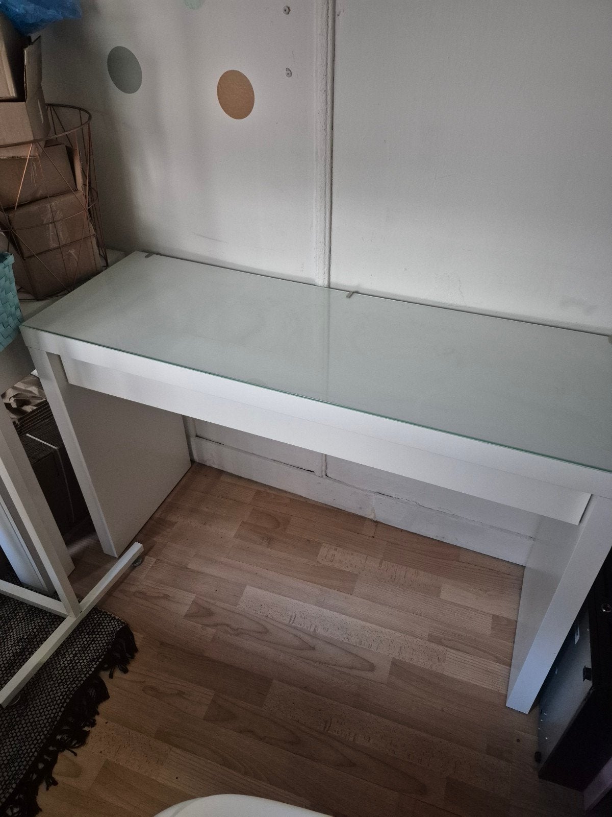 Ikea MALM toilettafel met glazen blad, Huis en Inrichting, Ophalen, Gebruikt, 100 tot 150 cm, Minder dan 100 cm