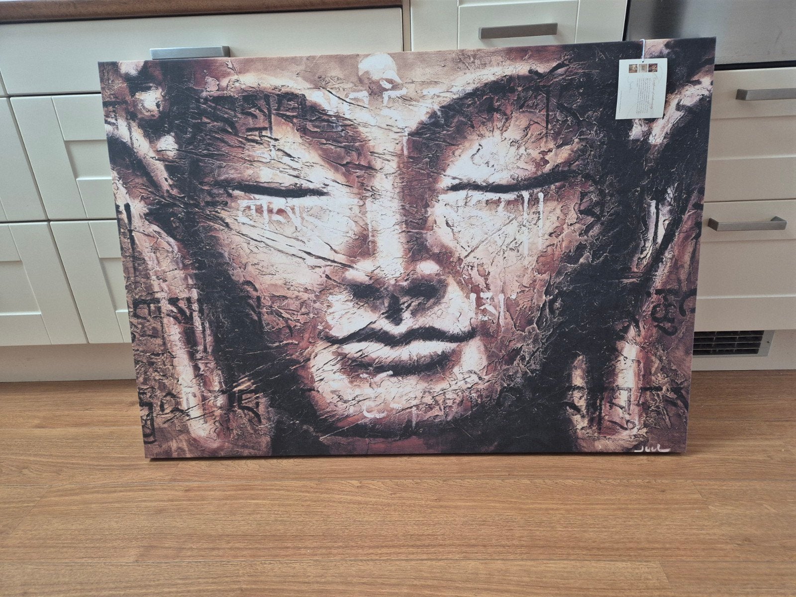 Boeddha schilderij op canvas - Juul, Ophalen, Met reliëf, Textiel, Zo goed als nieuw