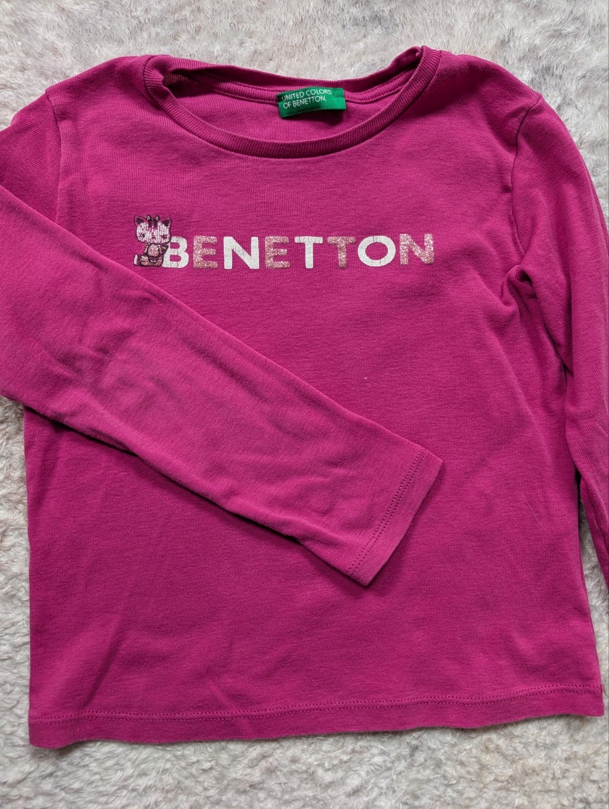 Benetton Blouse Maat 116 - Roze Longsleeve Meisjes, Ophalen, Gebruikt, Meisje, Overhemd of Blouse