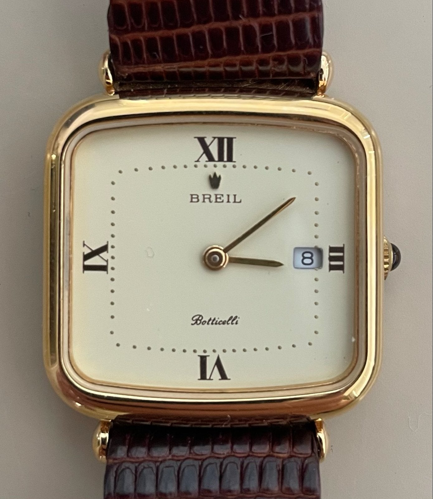 Vintage Breil Dames Horloge - Mechanisch met Lederen Bandje, Sieraden, Tassen en Uiterlijk, Horloges | Dames, Polshorloge, Ophalen of Verzenden