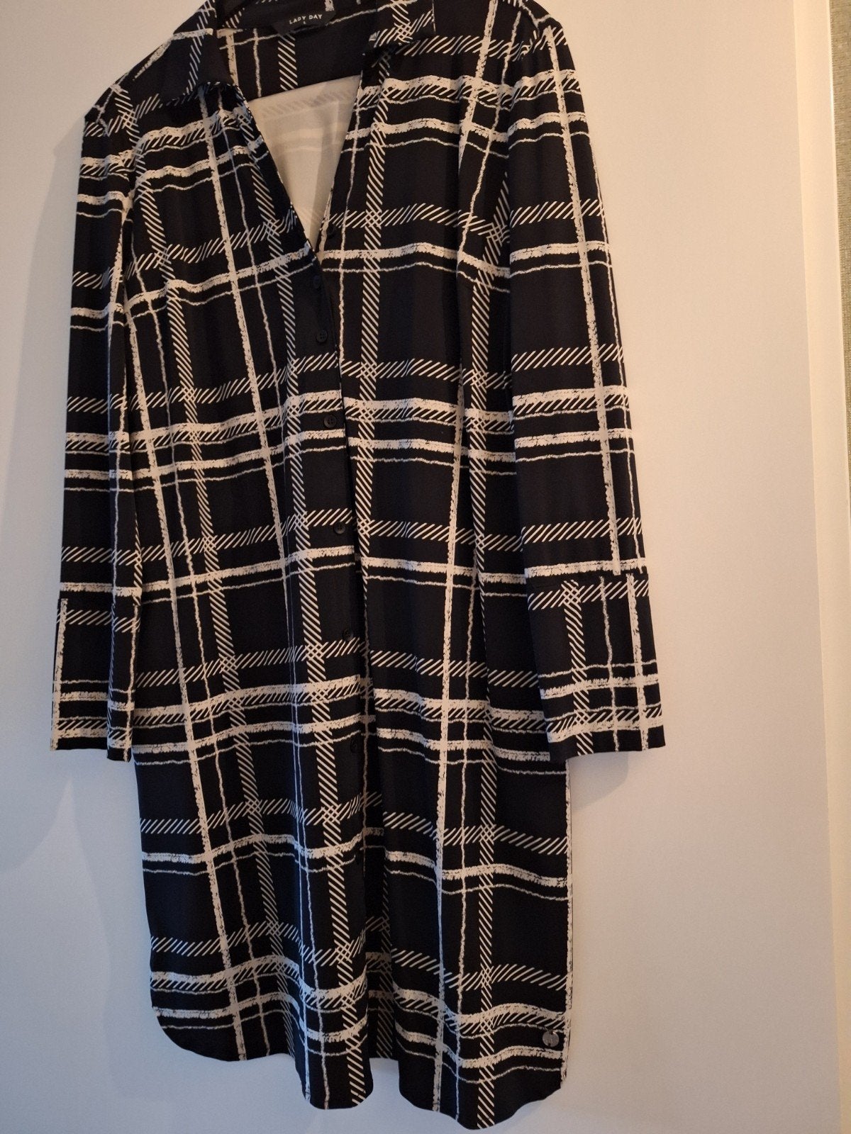 Lady Day Jurk NIEUW Zwart-wit ruit maat L, Lady Day, Zwart, Maat 42/44 (L), Nieuw