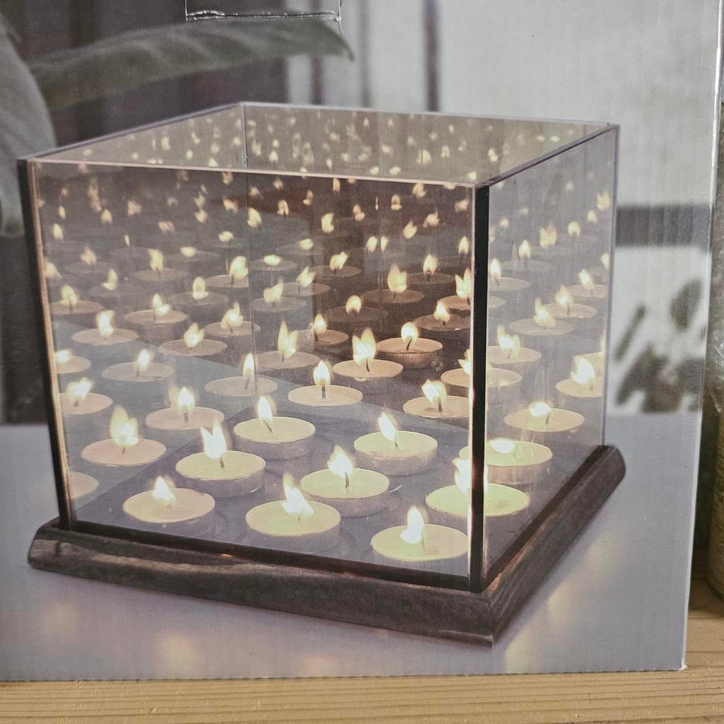 Infinity Spiegel Kandelaar - Sfeervolle LED Verlichting, Overige materialen, Overige kleuren, Ophalen of Verzenden, Zo goed als nieuw