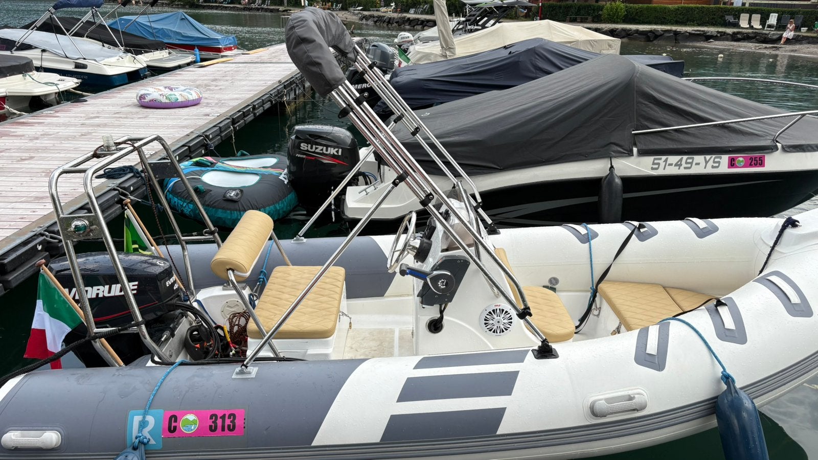 Ribboot 4.3 x 1.9mtr met Evinrude Etec 40pk compleet, Buitenboordmotor, Rib, Zo goed als nieuw, Polyester