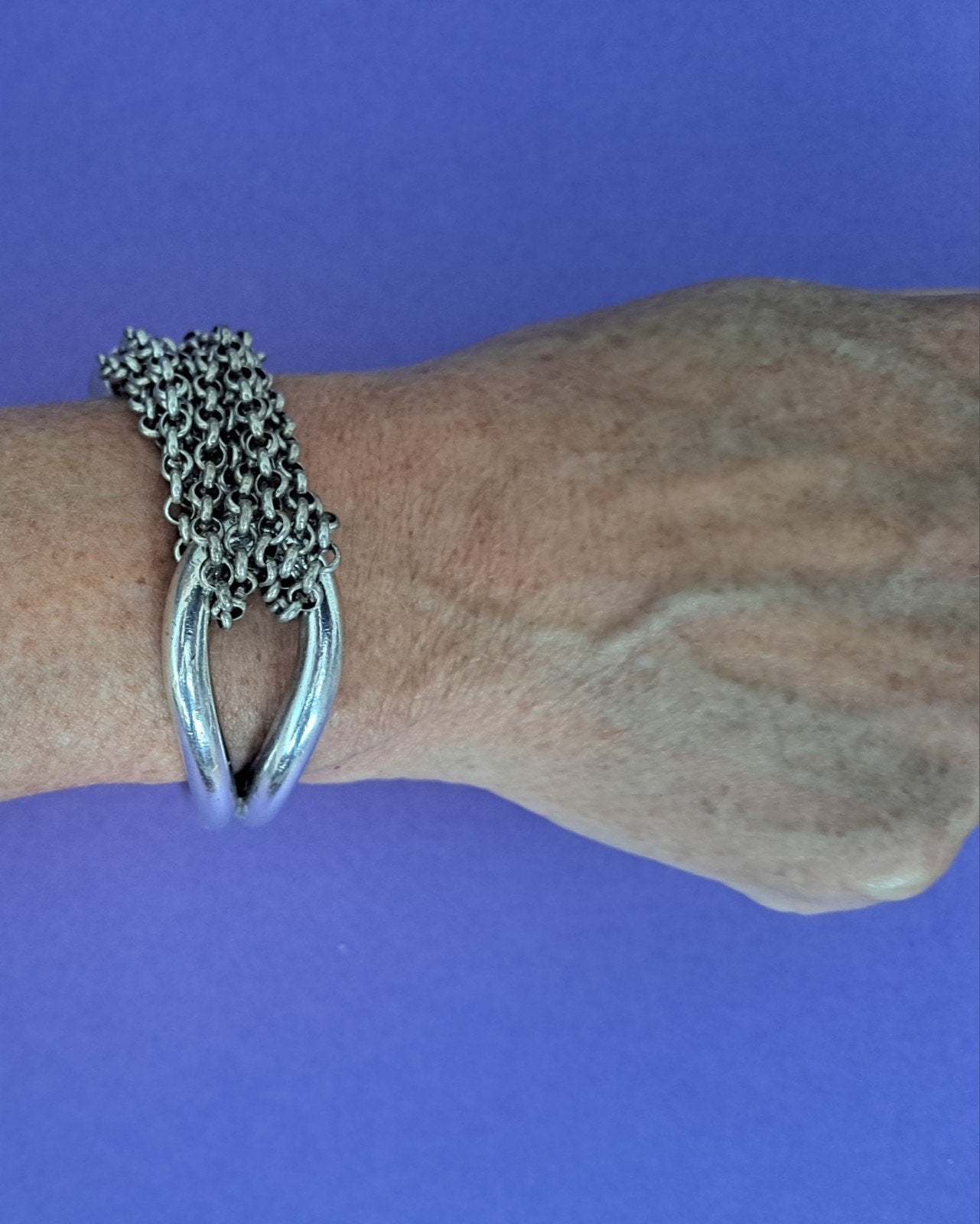 Metal Pointu's Paris Brutalistische Armband Jaren '90, Ophalen of Verzenden