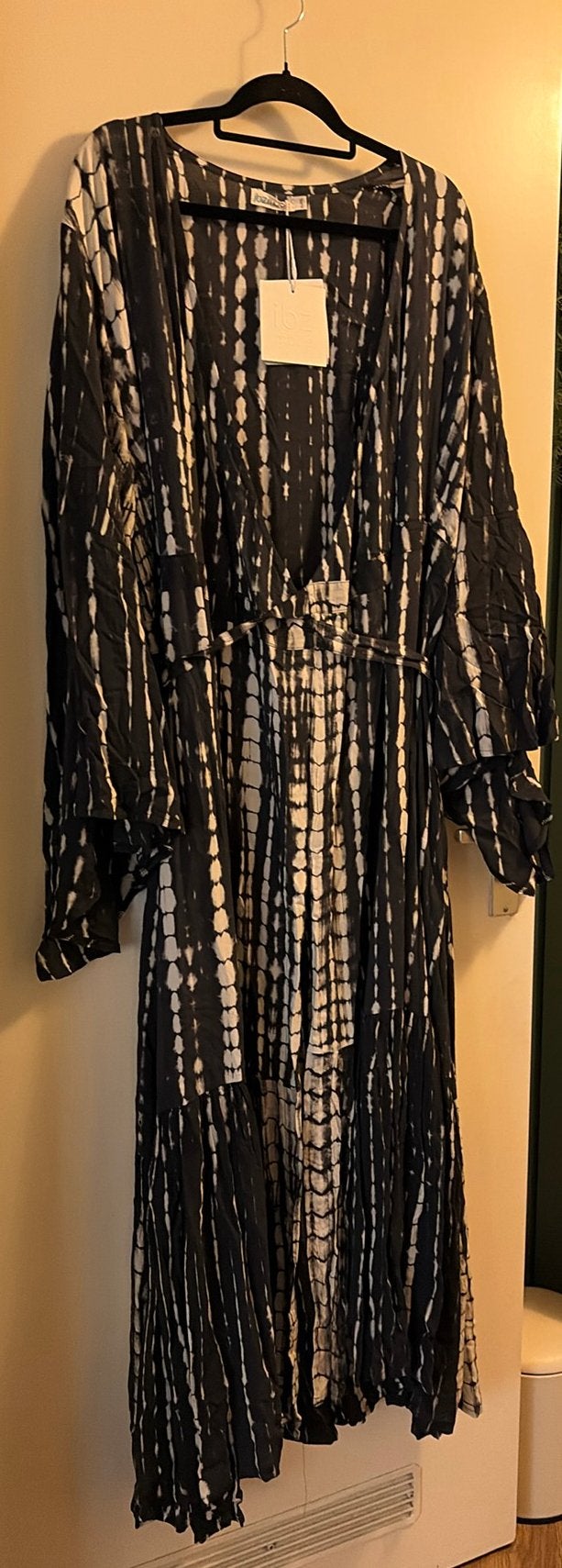 Ibiza mode wrap  dress tie dey black xl/xxl rayon, Verzenden, Zwart, Maat 46/48 (XL) of groter, Zo goed als nieuw