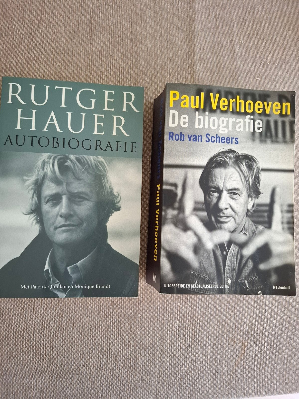 Boeken: Rutger Hauer Autobiografie & Paul Verhoeven Biografi, Boeken, Fotografen, Ophalen of Verzenden, Zo goed als nieuw, R. van Scheers