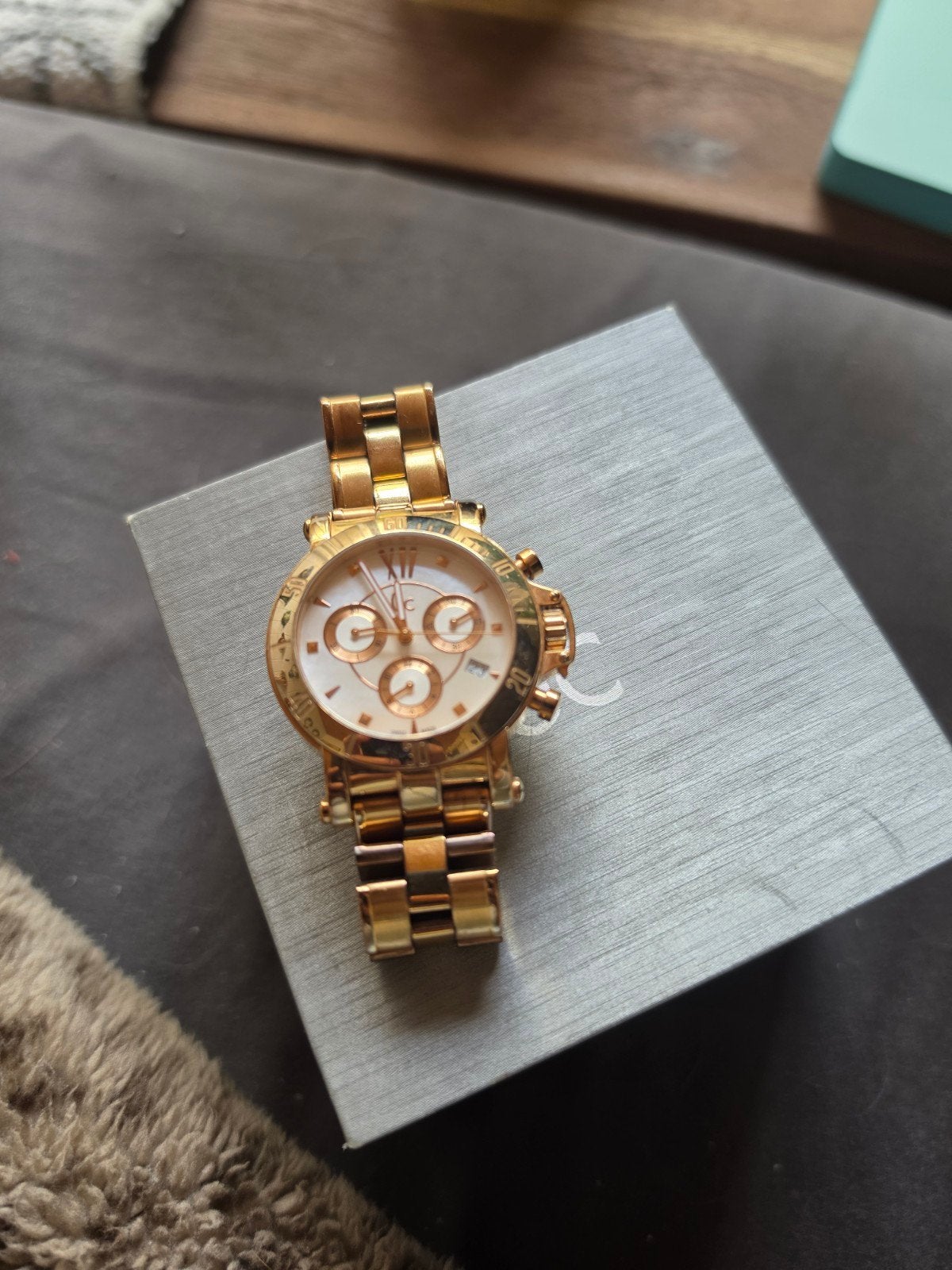 Mooi roségouden GC horloge met doosje en extra schakels, Overige merken, Overige materialen, Gebruikt, Polshorloge