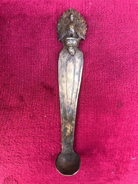 antieke bronzen lepel, India, Antiek en Kunst, Ophalen of Verzenden