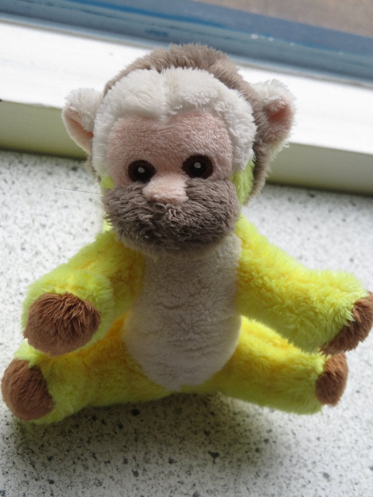 Doodshoofdaapje aap uit Petjes World dierentuin Apenheul, Geel, Korrelvulling, Ophalen of Verzenden, Zo goed als nieuw