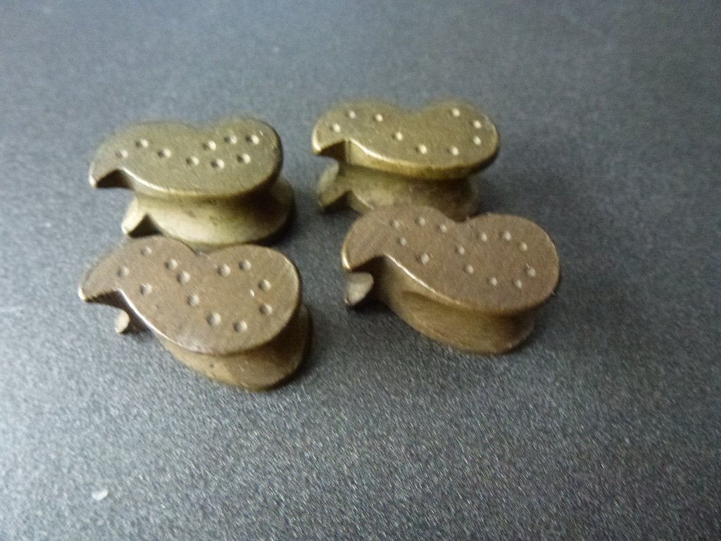 Perfecte set van vier antieke messing bikkels uit 19e eeuw, Antiek en Kunst, Ophalen of Verzenden