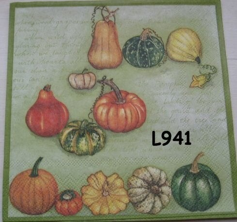 Servetten decoupage/bullet journal - pompoenen L941, Verzenden, Nieuw