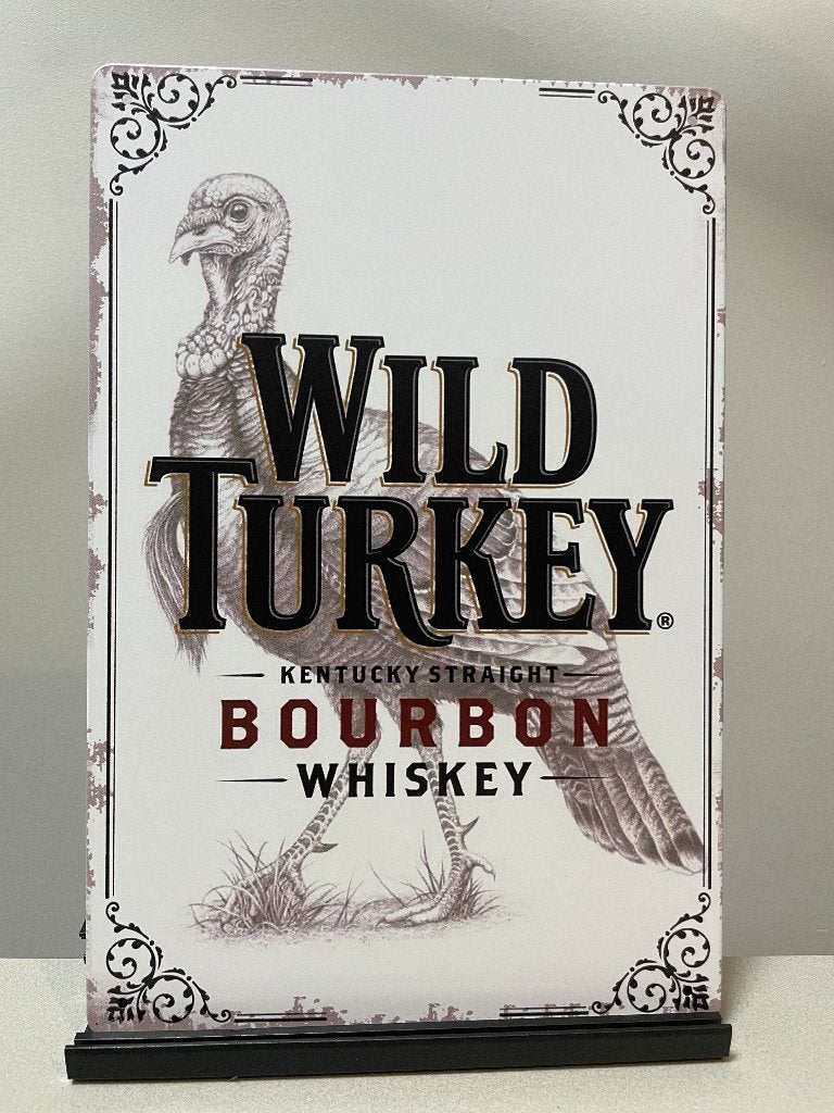 Wild Turkey Bourbon Whiskey reclamebord, Verzamelen, Www.pand50.nl, Reclamebord, Ophalen of Verzenden, Printer 29B Coevorden