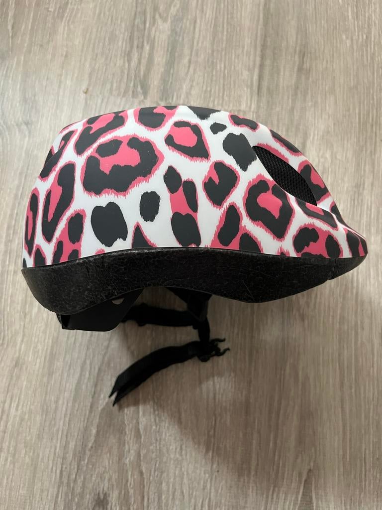 Polisport Fietshelm Pinky Cheetah XS (46-53 cm), Fietsen en Brommers, Ophalen of Verzenden, Zo goed als nieuw, XS, Meisje
