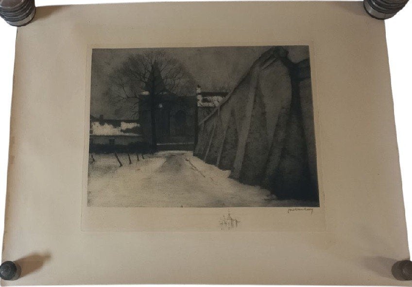 Jan Van Looy ets (1882-1971)., Ophalen of Verzenden, Ets