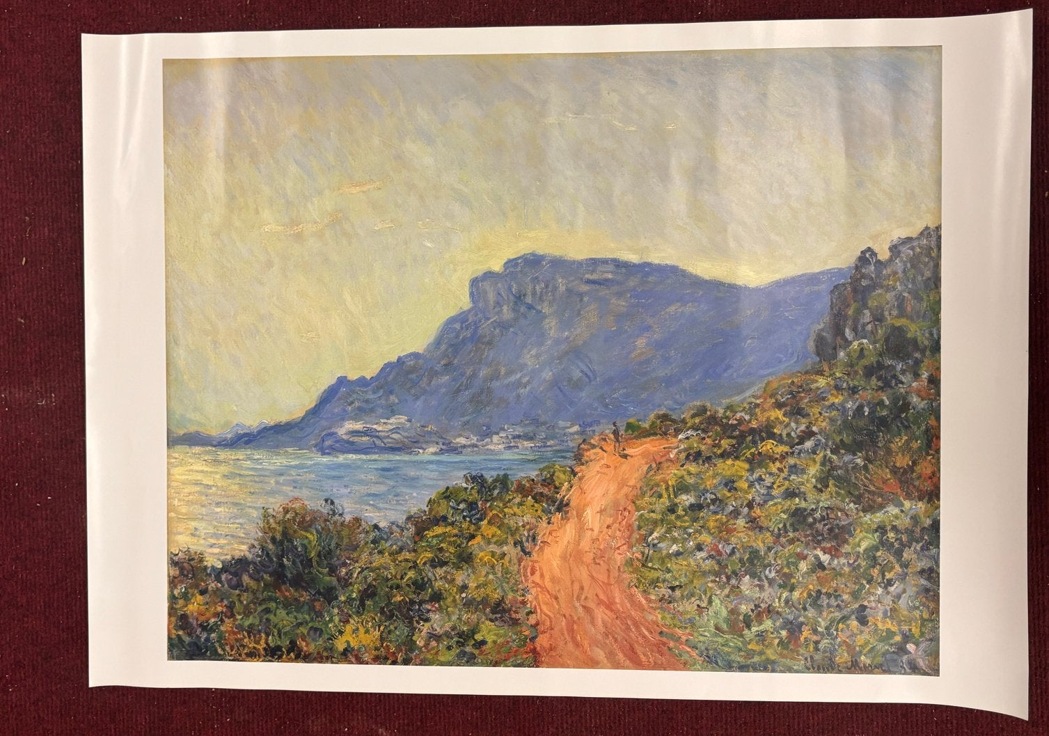 Monet 'La Corniche bij Monaco' - Rijksmuseum Print 50x70cm, Antiek en Kunst, Impressionistisch, Ophalen of Verzenden, Landschap