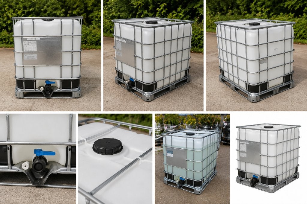 3 x IBC container watertank 1000L.Nette staat. 25 eur per st, Kunststof, Gebruikt, Met kraantje, 150 liter of meer