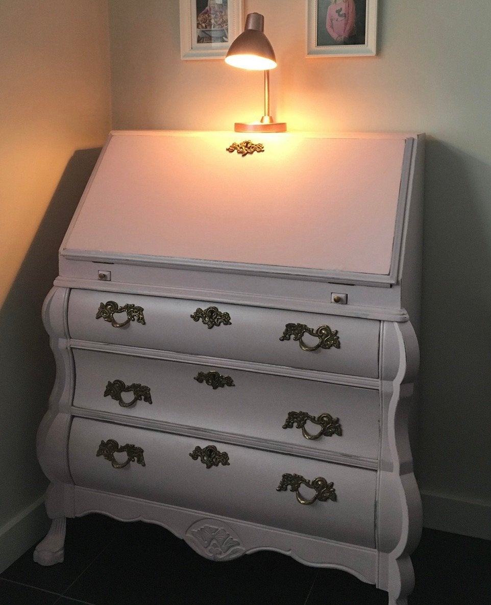 Twee sfeervolle vintage secretaire/bureautjes, Ophalen, Gebruikt, Brocante