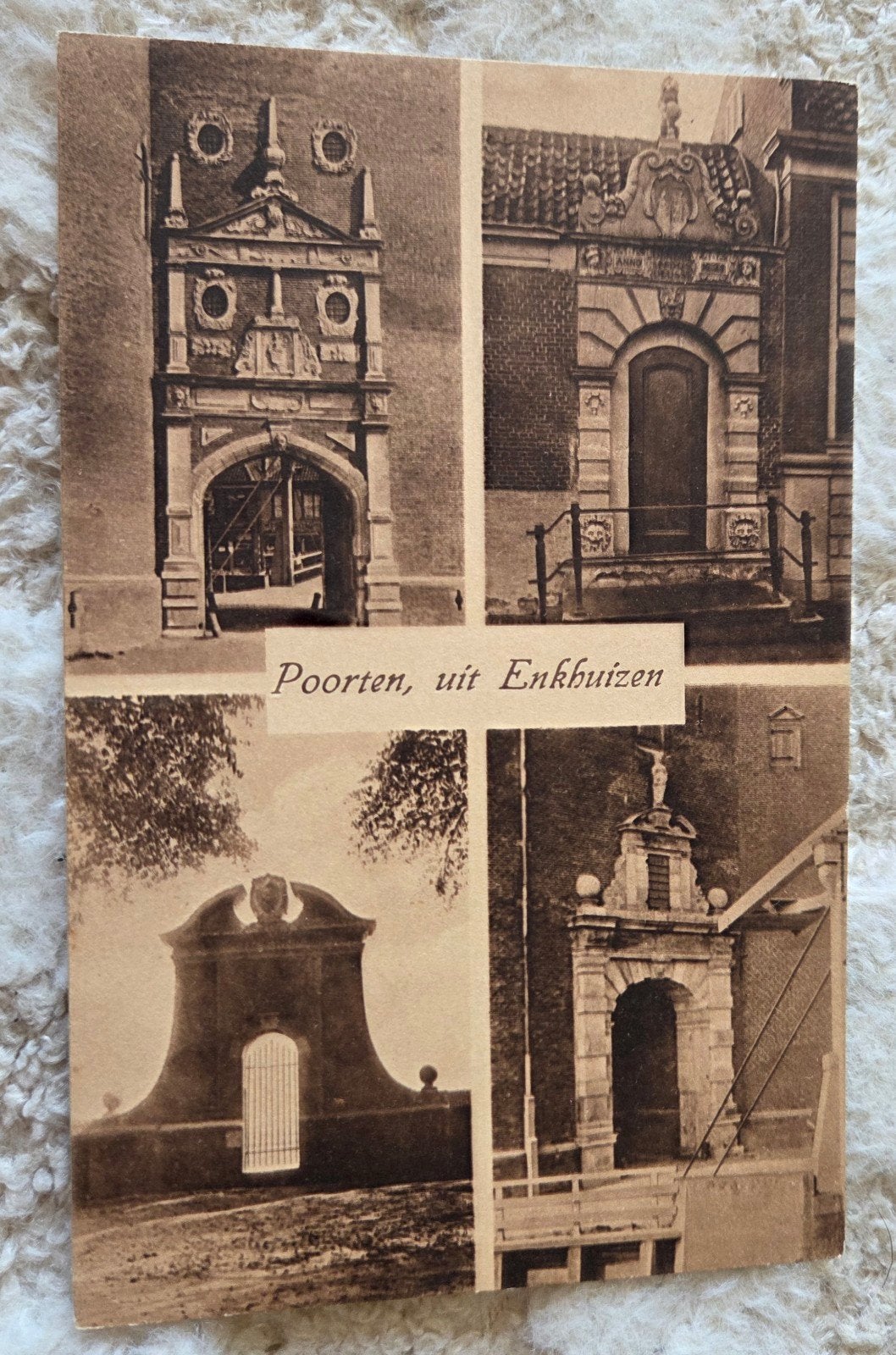 Oude Ansichtkaart: Poorten uit Enkhuizen, Verzamelen, Verzenden, 1940 tot 1960, Ongelopen, Noord-Holland