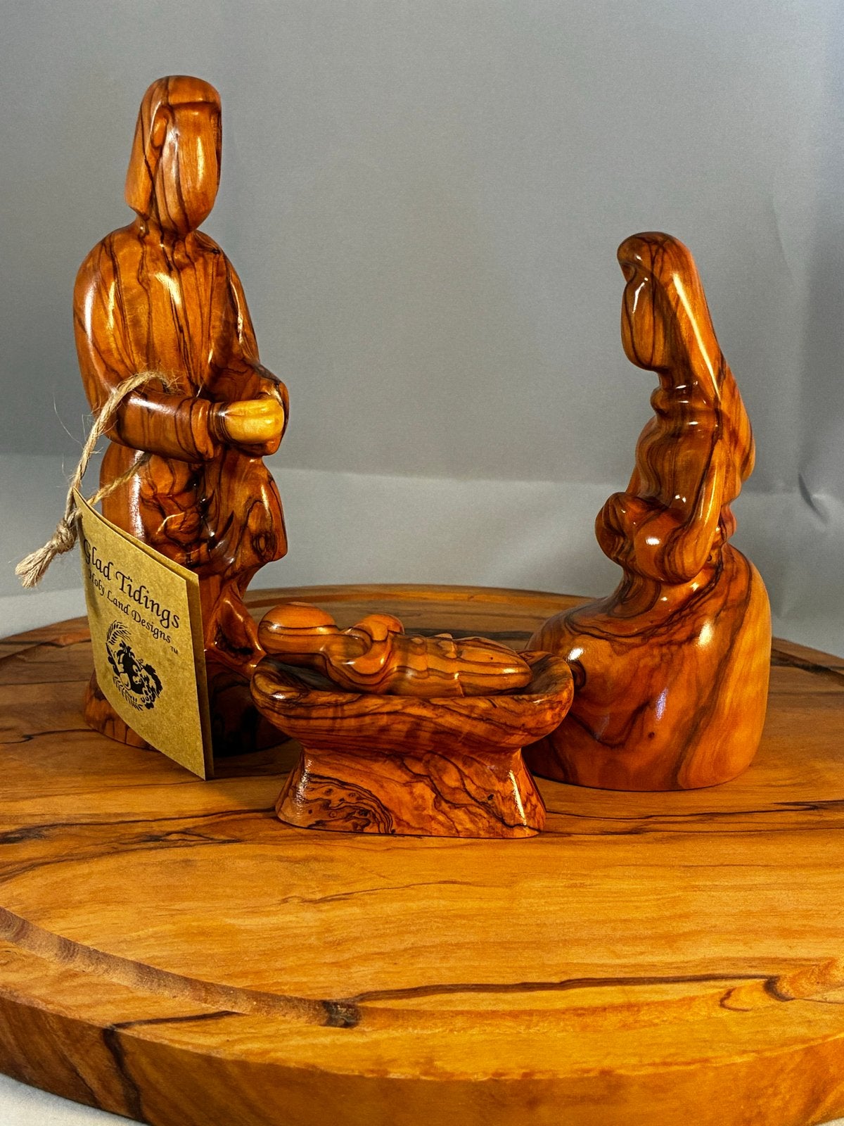 Houten Kerststal Beeldjes - Jozef, Maria en Jezus, Ophalen, Minder dan 20 cm, Handgemaakt, Beeld