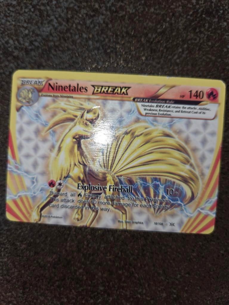 Ninetales BREAK Pokémon Kaart 140 HP, Ophalen of Verzenden, Gebruikt, Losse kaart, Foil