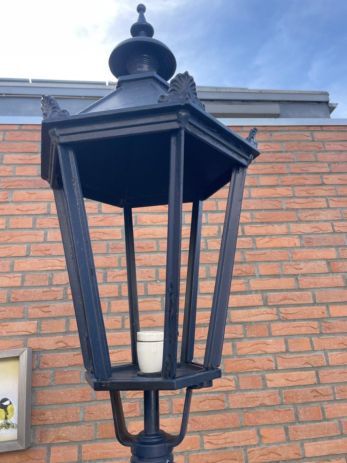 Antieke Zwarte Lantaarnpaal - Tuinverlichting, Ophalen of Verzenden