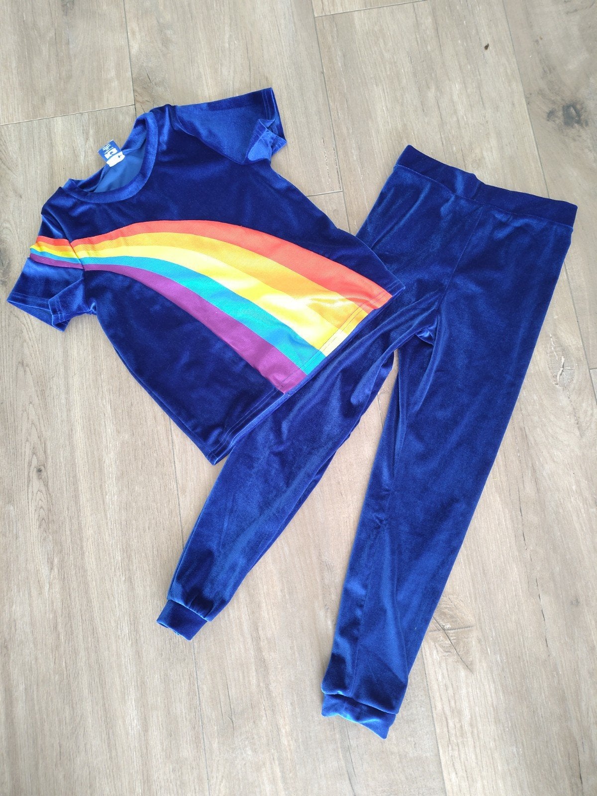 K3 Regenboog Verkleedpak Blauw Fluweel 6-8 Jaar, Ophalen of Verzenden, Zo goed als nieuw, 134 t/m 140, Jongen of Meisje