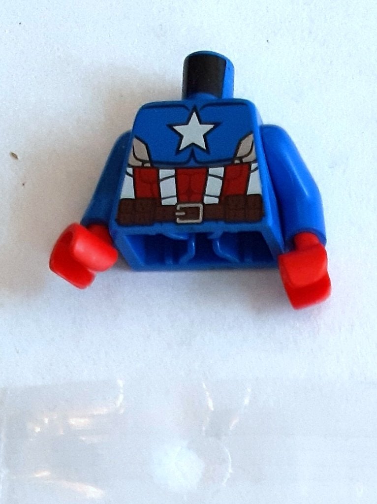 973pb1749c01: Muscles Outline with Star, Red/White Stripes, Ophalen of Verzenden, Zo goed als nieuw, Minifiguur, Lego