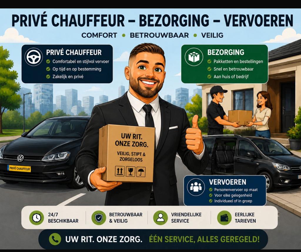 Prive Chauffeur - Bezorging / 24/7 ophaal Service! *****, Vacatures, Vacatures | Chauffeurs, Overige niveaus, Vanaf 10 jaar, Overige vormen